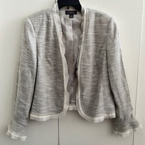 Gorgeous cream and tan blazer with fun sleeves, Liz Claiborne